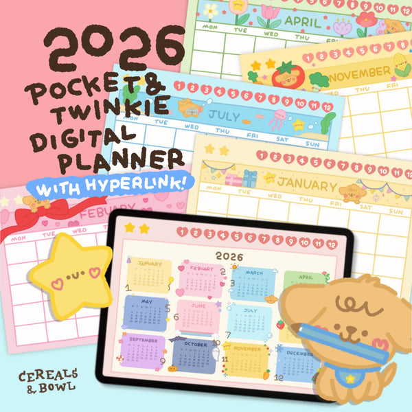Pocket & Twinkie 2026 Calendar (with Hyperlink)