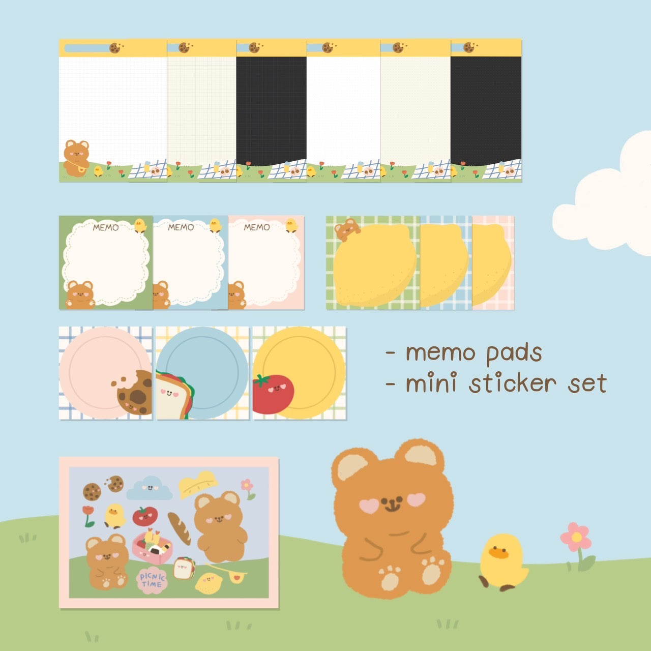 Picnic Bear Digital set (Digital files)
