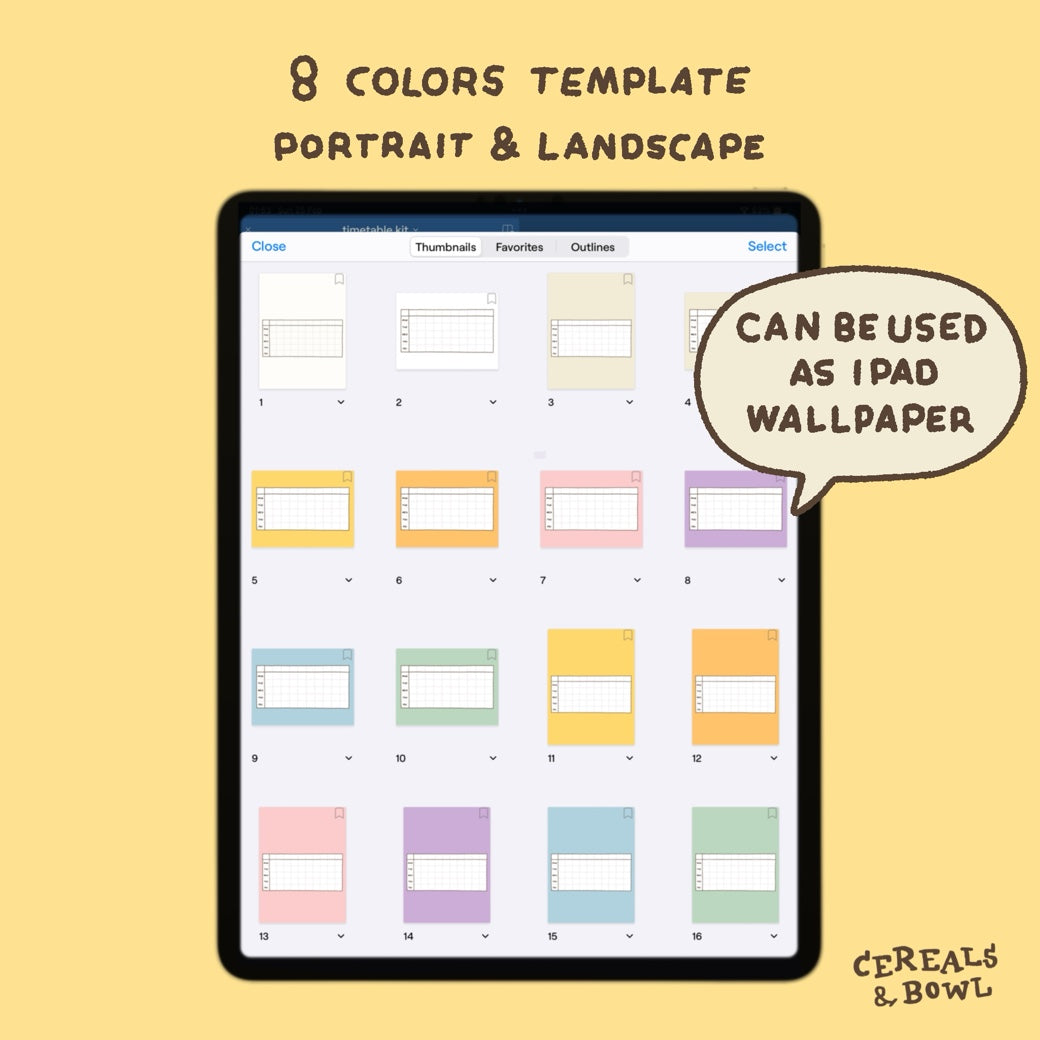 timetable kit (Digital files)