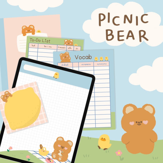 Picnic Bear Digital set (Digital files)