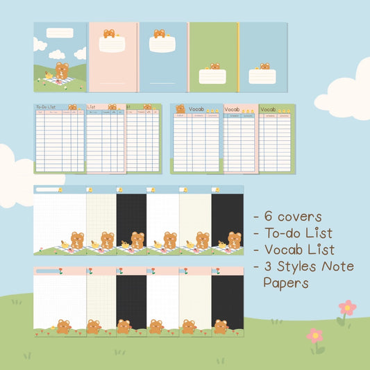 Picnic Bear Digital set (Digital files)