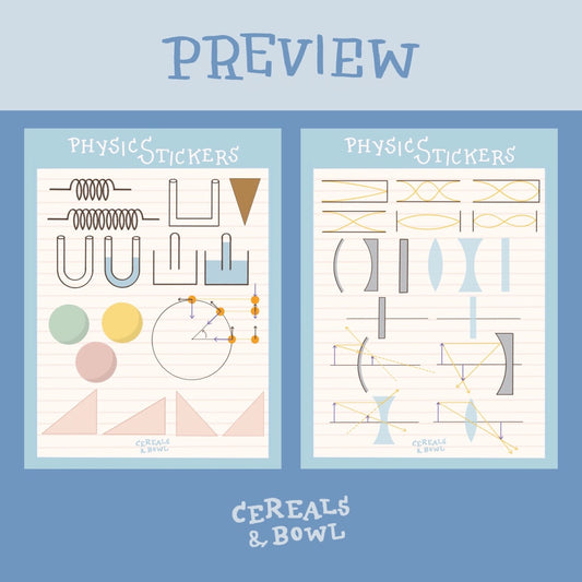 Physics stickers (Digital files)