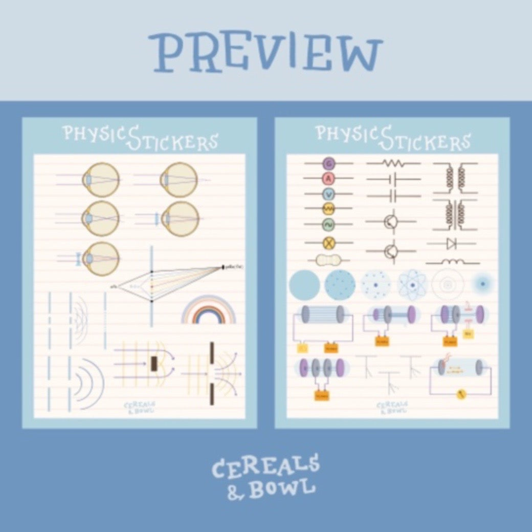 Physics stickers (Digital files)