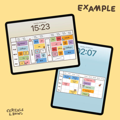 timetable kit (Digital files)