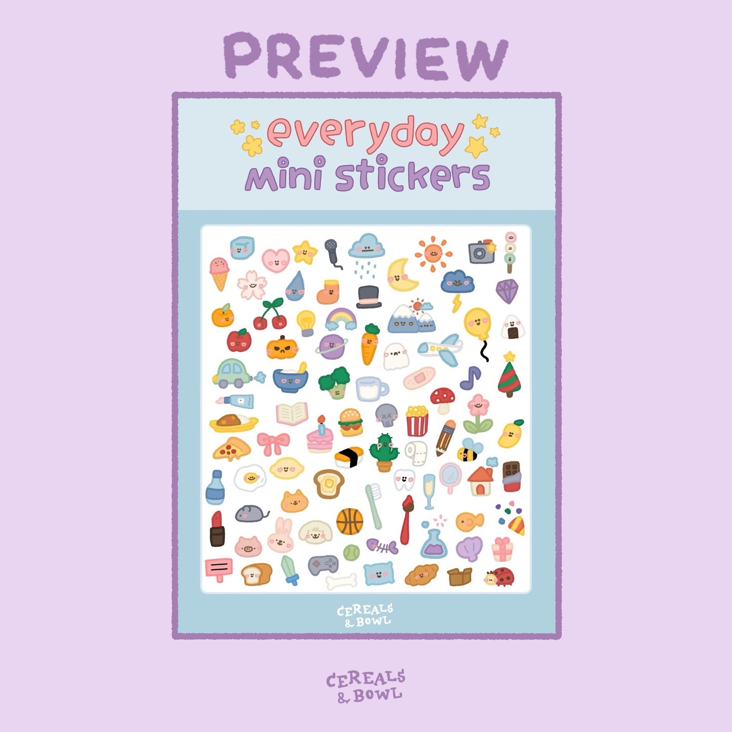 everyday mini stickers (Digital files)