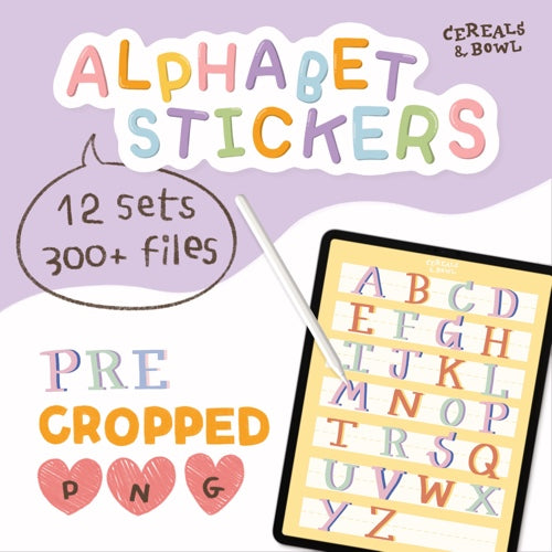 alphabet stickers (Digital files)