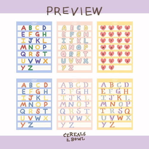 alphabet stickers (Digital files)