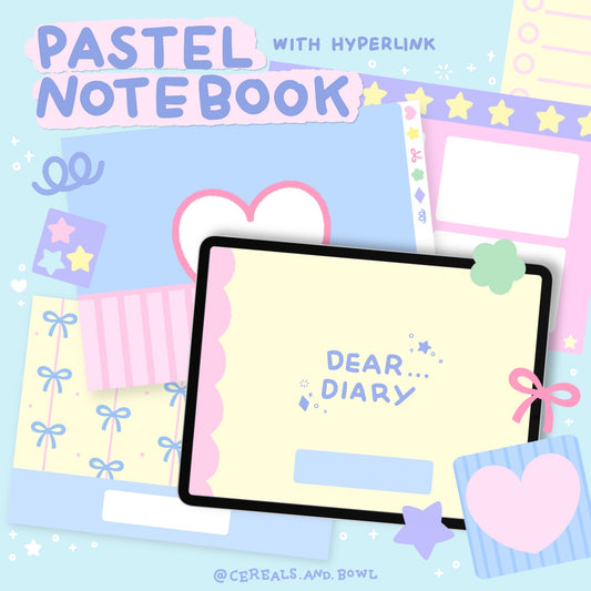 Pastel Digital Notebook with Hyperlink (Digital files)
