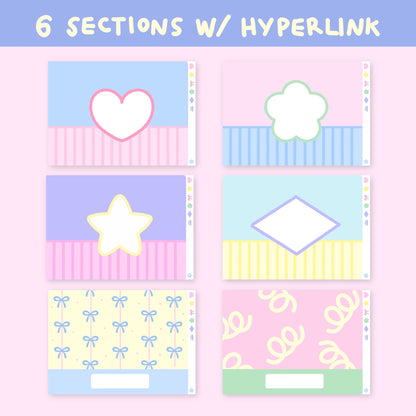 Pastel Digital Notebook with Hyperlink (Digital files)
