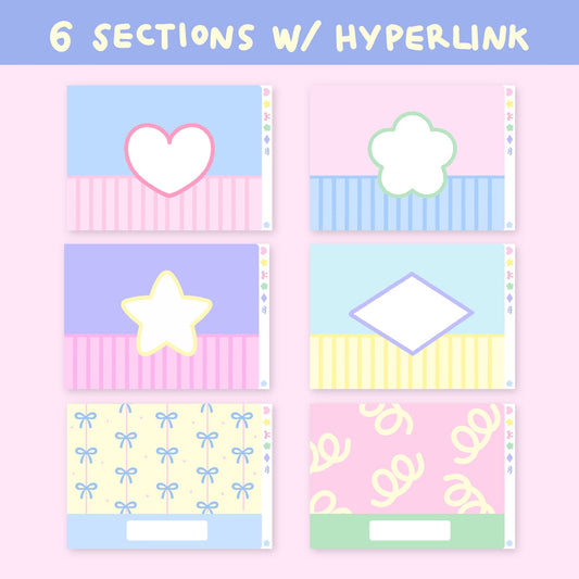 Pastel Digital Notebook with Hyperlink (Digital files)