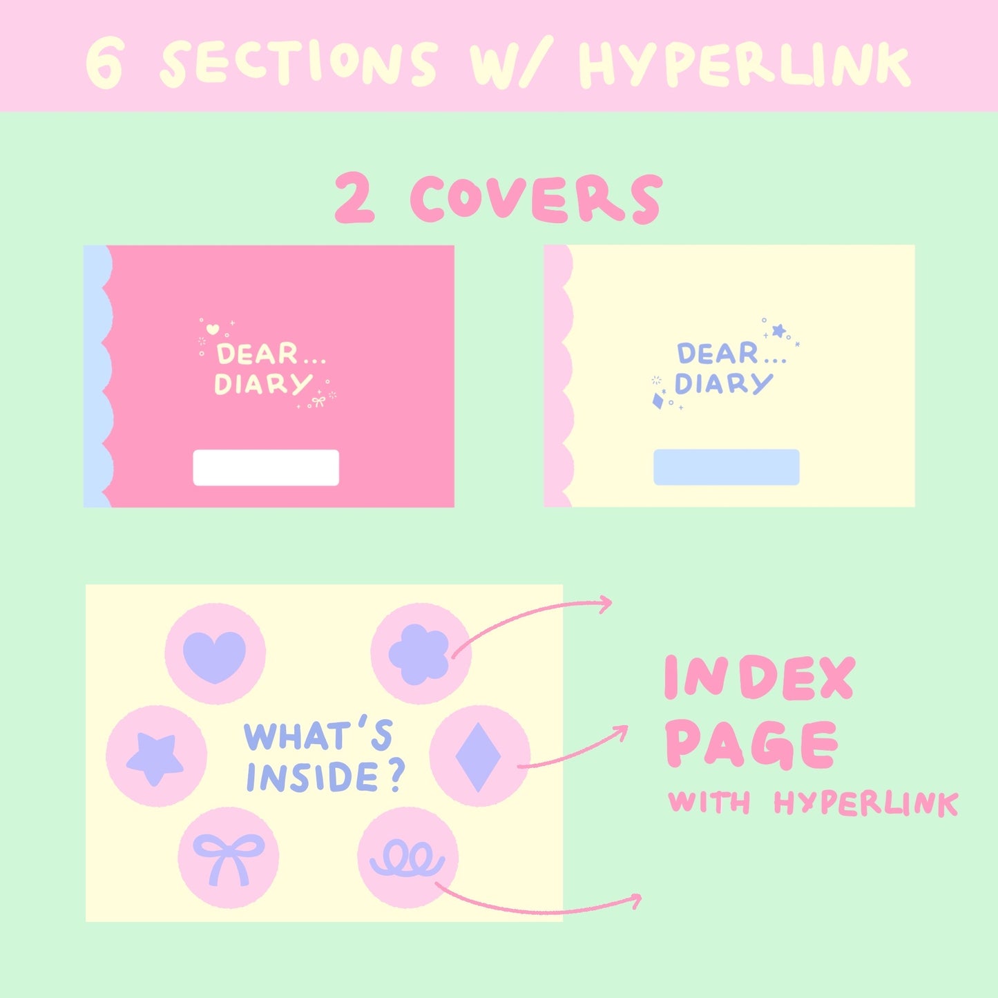 Pastel Digital Notebook with Hyperlink (Digital files)