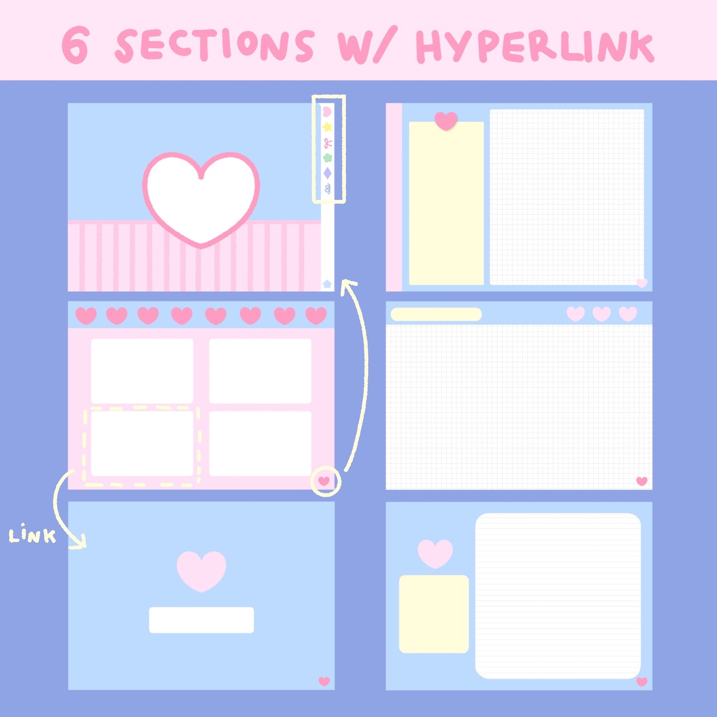 Pastel Digital Notebook with Hyperlink (Digital files)