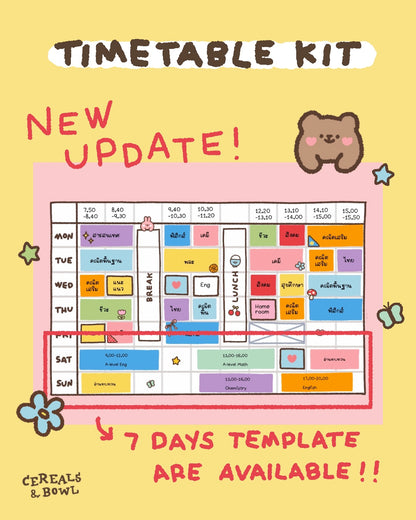 timetable kit (Digital files)